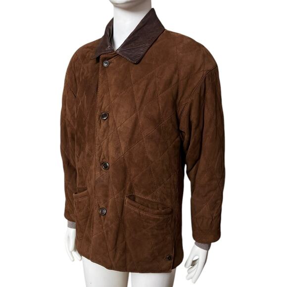 Botticelli Suede 100% PELLE Leather Jacket Size 46 Made in Italy Buttons Closure - Picture 6 of 14